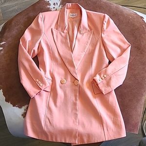 Vintage Peach Pink Button Blazer